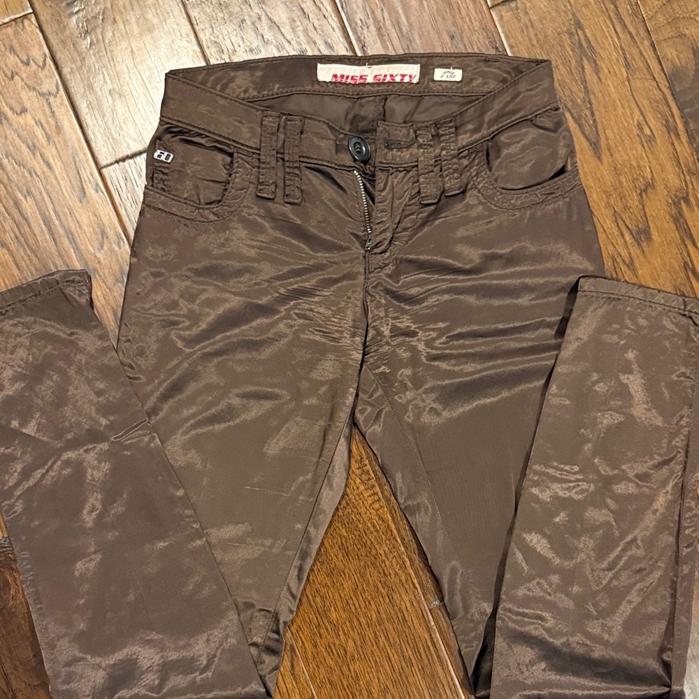 Miss Sixty Glossy Brown Skinny Pants